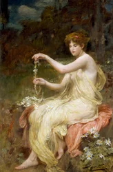 "Výroba řetízků Daisy. Obraz Roberta Fowlera (1853-1926) Soukromá sbírka