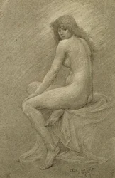 Studie pro Lilith, cca 1900 (křída na papíře)