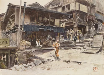 Ulice v Ikao, Japonsko I, 1890