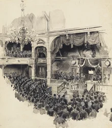 Úvodní scéna japonského parlamentu, 1890