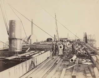 Palubní scéna Velké východní, 1857.