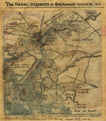 Útok na Ft. Pulaski Savannah, Georgia, duben 1862. LOC gvhs01.vhs00277
