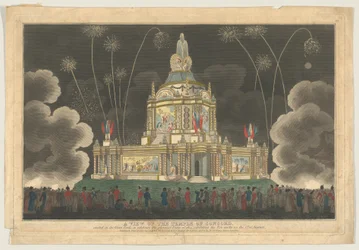 Pohled na Chrám Svornosti postavený v Green Parku na oslavu G..., 9. září 1814.
