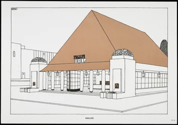 Halles, z Une Cite Moderne, kresby Rob Mallet-Stevens Architecte, 1987 (publikováno)
