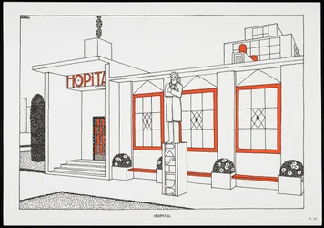 Nemocnice, z Une Cite Moderne, kresby Rob Mallet-Stevens Architecte, 1987