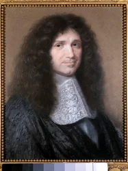 Portrét Jean Baptiste (Jean-Baptiste) Colbert (1619-1683), finanční ředitel Ludvíka XIV. Pastelový obraz od Roberta Nanteuila (1623-1678) 1676 Sun. 0,52x0,44m. Chantilly, Conde museum - Portrét Jeana Baptista (Jean-Baptiste) Colberta (1619-1683), M