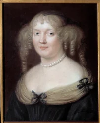 Portrét Marie de Rabutin-Chantal (Rabutin Chantal), markýze de Sevigne dit Madame de Sevigne (1626-1696), ženy liter. Hrad Bussy-Rabutin. Obraz Roberta Nanteuila (1623-1678). Muzeum karnevalu.