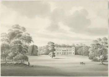 Chillington Hall: sépiová kresba