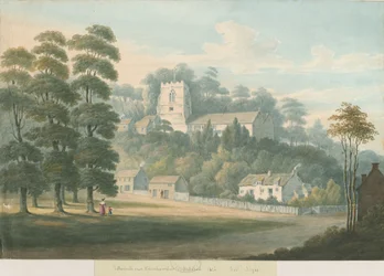 Tettenhall Church and Village: malba vodovými barvami, 1826