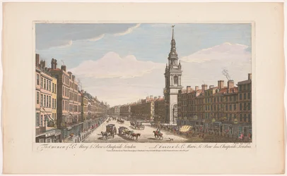 Pohled na kostel Saint Mary-le-Bow na Cheapside street v Londýně Kostel St Mary le Bow v Cheapside London (název na objektu) Londýn (název série)