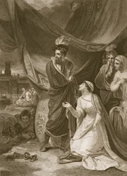 The Surrender of Calais, rytý A. Smith, ilustrace od Davida Humea 