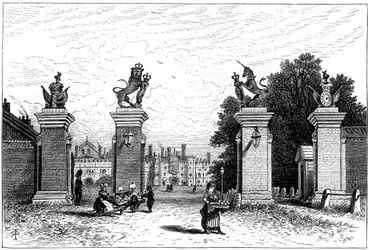 Vchod do paláce Hampton Court, 1880.