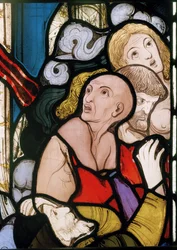 Ye Damned, detail z Posledního soudu, kolem roku 1864 (vitráže)