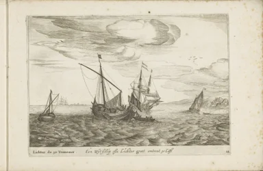 Wijdschip z lichtera Een Wyt-schip ofte Lichter groot about 30 Last / Lichter de 30 Tonneaux (název na objektu) Rozmanité lodě nejsou na sert dans les Provinces Unies