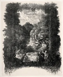 První frontispice pro Bajky a pohádky od Thierry-Faletanse, 1868.