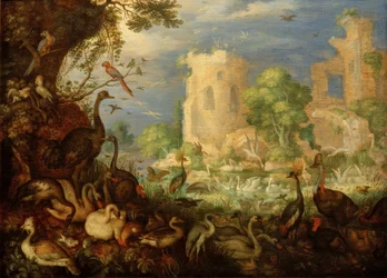 R.Savery, Exotic Birds, Landscape