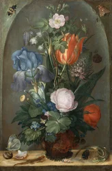 Květinové zátiší se dvěma ještěrky, 1603