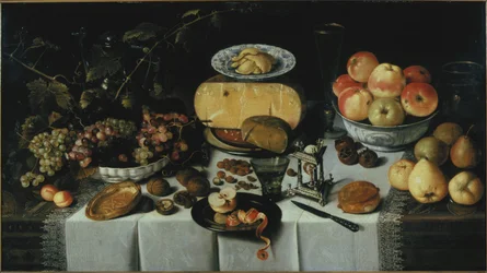Zátiší se sýrem a ovocem, 1625.