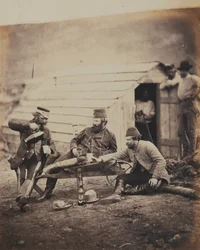 Útrapy v táboře, z alba 52 fotografií spojených s krymskou válkou, 1855