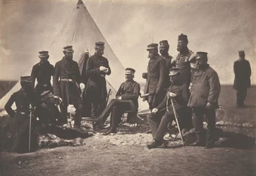 Generálporučík Sir J. L. Pennefather a štáb, 1855.