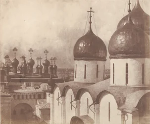 Moskva, Kopule kostelů v Kremlu, 1852.