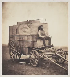 Fotografova dodávka s Marcusem Sparlingem na Krymu, 1855