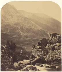 Pohled od vodopádů Ogwen do Nan Francon
