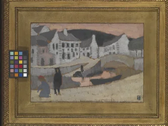 Kanál, Bretaňská krajina (olej na komprimovaném vlákně namontovaném na Masonite)
