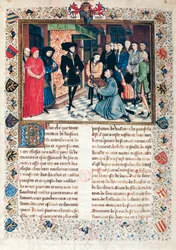 Prezentace Letopisů Hainaut burgundskému vévodovi Filipu Dobrému (1396-1467) od Jeana Wauquelina