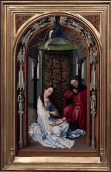 Oltář Panny Marie Miraflores Oltář, levý panel, c. 1440