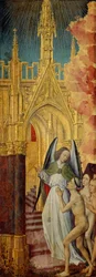 Dobrá bytost vedena do nebe, detail z Posledního soudu, c. 1451 (viz 20546-50 a 21041)