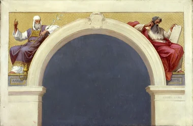 Náčrt kostela Saint-François-Xavier: Mojžíš a Áron, mezi lety 1874 a 1876 (olej na plátně)