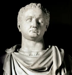 Busta Vespasiana (Titus Flavius Vespasianus) (9-79 n. l.), římského císaře, Řím, Kapitolská muzea - Busta císaře Flavia Vespasiana (9-79 n. l.) - Mramorová socha, římská civilizace - Kapitolské muzeum, Řím