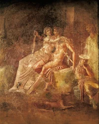 Freska zobrazující Área a Afroditu, Dům kitharisty, Pompeje, Itálie