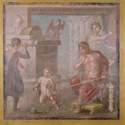 Herkules jako dítě škrtící hady, Casa dei Vettii, kolem 50-79 n. l.
