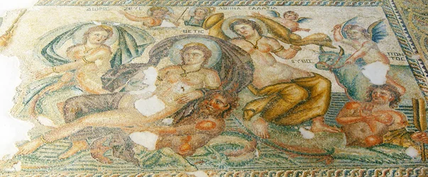 Nereidy a Bythos, Dům Aion, Pafos, Kypr (mozaika)