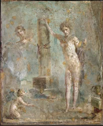 Římské umění: „Narkissos“ - Freska z Pompejí, Národní archeologické muzeum, Neapol