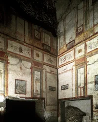 Římské umění: vnitřní pohled na domus aurea nebo Doree House: císařský palác starého Říma, postavený Neronem. Řím, Itálie