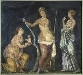 Narození Adonise, fragment ze Zlatého domu Neronových, Řím, c.64-68