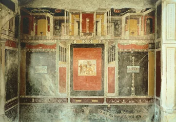 freska z domu Marco Lucrezio Fronto, Pompeje, Kampánie, římská civilizace