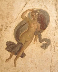 Freska zobrazující jaro z Domu milenců, Pompeje, Kampánie, římská civilizace