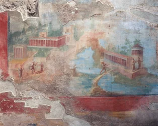 Freska fontány-nymphaeum z Domu Malé fontány, Pompeje (světové dědictví UNESCO