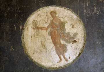 Freska s medailonem, pravé křídlo v House of Vettii, Pompeje (Seznam světového dědictví UNESCO