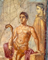 Selene a Endymion, freska z House of Centenary, Pompeje, Kampánie, římská civilizace