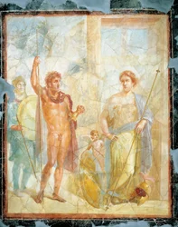 Svatba Alexandra (Ares) a Stateiry (Aphrodite), freska v Regio 6 Insula Occidentalis 39, Pompeje (Seznam světového dědictví UNESCO