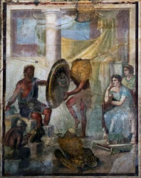 Thetis ja Hephaestus, fresko 3. pompeilaiseen tyyliin, paljastettu Pompejista (Unescon maailmanperintöluettelo