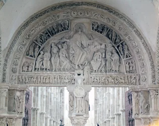 Opatství Vézelay (89), tympanon baziliky Sainte-Marie-Madeleine. 12. století