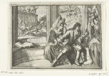 Titulní strana brožury: The Bump in the Guard, na Haasejagtu, 1702 The Bump in the Guard, na Haasejagtu (název na objektu) Esopus v Evropě (název série)