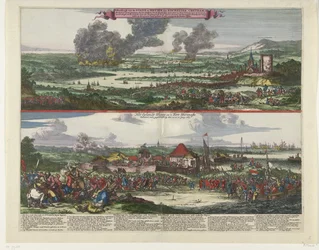 Cesta do Chathamu a dobytí ostrova Sheppey, 1667 Obrázek Stadt a revier z Rochesteru, Chethamu atd. / Het Eylandt Shepey a 
