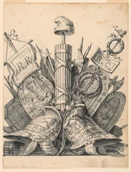 Kresba, trofej zbraní, 1830-1850